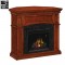 The Nantucket is an 18" Electric Fireplace and includes a cherry cabinet mantel that fits into a corner or backs up to a wall.  Slate look surround facing and premium finishes.  Multi-function remote control included.