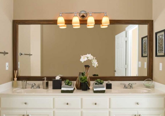 Wakefield Bathroom Mirror makeover.  Tuscan Coffee finish