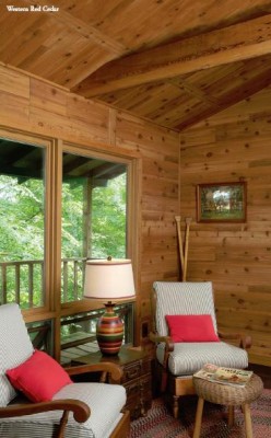 Rustic Western Red Cedar paneling - for a cozy cabin