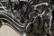 Great detail is exhibited in this shot of the marble mantel center spray