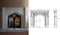 The Gothic Stone Fireplace mantel, with a Tudor-style arch.  Doors not included.