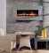 Decorator Gray Limestone facing marks this elegant wall hung electric fireplace