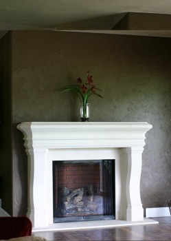 A Stone Mantel with traditional styling