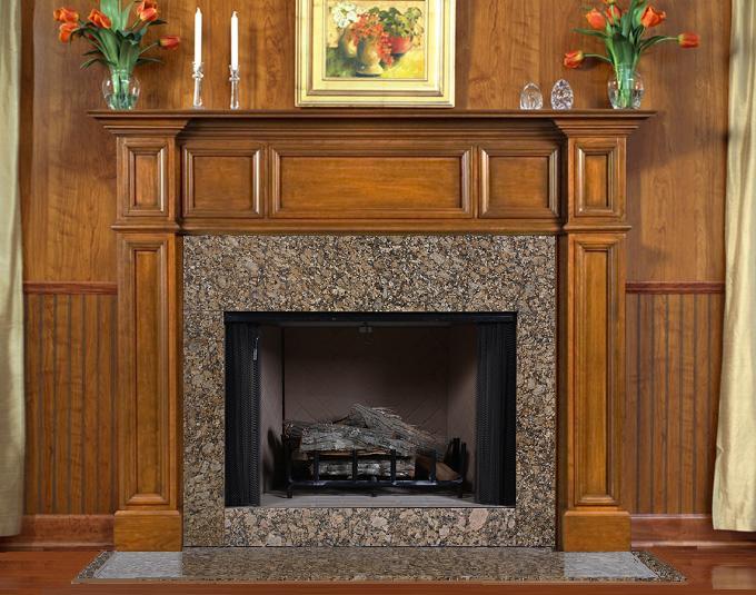 Orland mantel with baltic gold granite surround facing