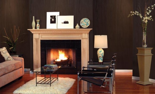 Dark, rich and intensely elegant plywood paneling without grooves