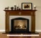 This limestone surround can be used by itself, or with a wood mantel for a custom look. Compton Wood Mantel shown here
