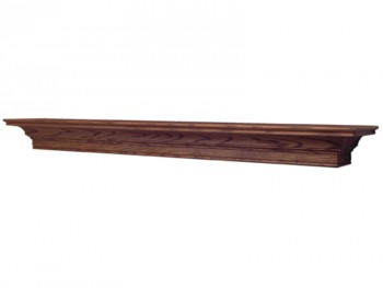 This transitional style mantel shelf works with many decorating styles