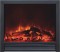 The 33" Electric Fireplace insert is included with the Mayfair limestone mantel package! This leaves approximately 4" between the edge of the fireplace frame and the inside of the mantel leg.
