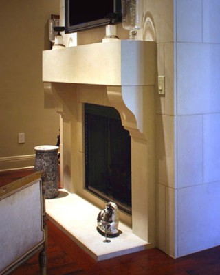 Stone Fireplace Mantel - Corbels