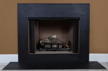 Black granite fireplace facing. Edges of slate are not polished.  Contact us for a quote if any piece of your set needs to be larger than our set dimensions