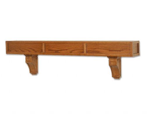 The Mission mantel shelf looks great on any wall.  Corbels are optional. Craftsman styling