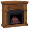 The Nantucket is an 18" Electric Fireplace and includes a premium Oak cabinet mantel that fits into a corner or backs up to a wall.  Slate look surround facing and premium finishes.  Multi-function remote control included.