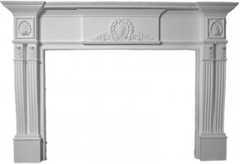 Cast Gypsum, paintable fireplace mantel.  Shells, acanthus leaves