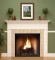 Our custom made Killen wood fireplace mantel painted white