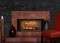 A contemporary style marble fireplace.