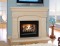 Optional hearth shown with stone fireplace mantel