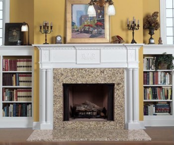 Vancouver Traditional Fireplace Mantel with Venetian Gold Granite surround