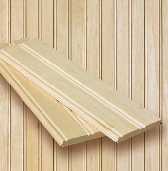 Solid Maple Beaded Wainscoting - approximate finished dimensions: 37"H x 96"W with chair rail and base rail
