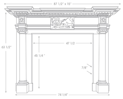 St James Marble Mantel Illustration Diagram
