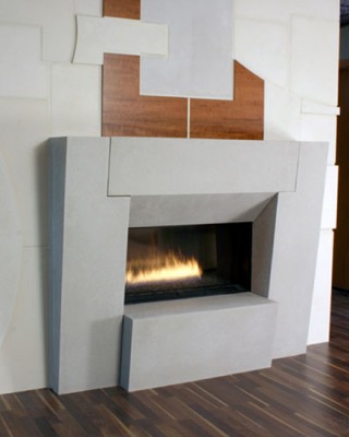 Standard 53 1/2" Tall Loft Stone Mantel with optional block hearth