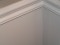 Flat, V-grooved side wainscot planking painted white