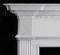 Corner of this mantel, customized without the cherubs, and with white limestone inserts