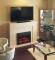 Electric Fireplace insert in a contemporary mantel.  Shown for design inspiration.