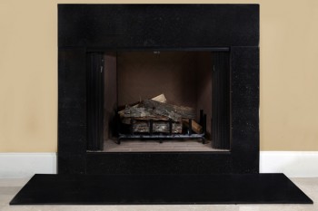 Add a unique look to your home or office with the Black galaxy granite fireplace surround facing.  Inside edges are polished, as well as the front and both ends of the hearth.