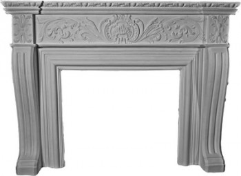 Decorative acanthus leaf fireplace mantel in cast plaster