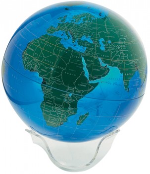 The Blue Green Earthsphere globe with Sculptured Base.