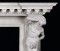 A pair of strong Hercules is depicted on the legs of the marble mantel, carrying the weight of the mantel shelf