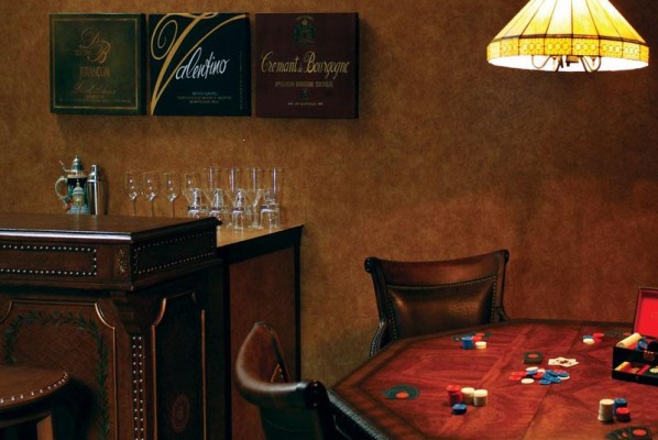 Leather Pattern Wall Panels used in game room