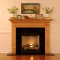Dentil molding under the top of the mantel shelf