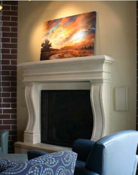 Traditional or contemporary stone mantel