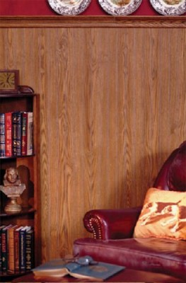 Highland Oak beaded paneling, used in a tall wainscot application