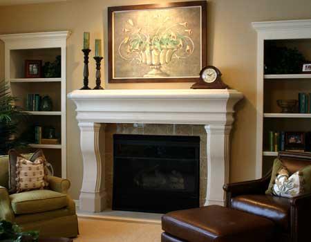Santa Monica Thin Cast Stone Mantel - Traditional