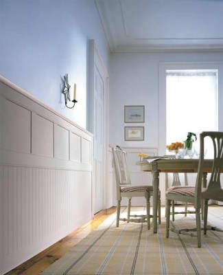 Classic Cottage wainscoting is a combination of bead board and our panel-style