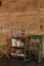 Each rustic cedar panel has a pattern of horizontal planks, and one vertical plank