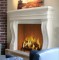 Stone facing is available to face the front and ends of a raised hearth platform