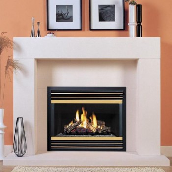 Dean Modern Marble Mantel. Natural White Limestone