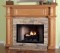 Fireplace mantel featuring two tiers of large columns