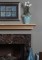 Marble facing kit shown with a wood mantel shelf.