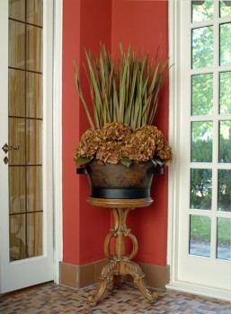 Palm Grass with Burgundy Wreath