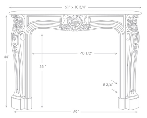Adelaide Mantel Specification Diagram
