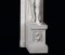 Ornate plinths support Hercules on this reproduction antique marble mantel