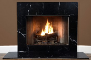 Installed marble facing
