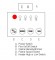 The on board controls for this Electric Fireplace are on the right side, near the top of the unit, controlling the main power, a flame dimmer, the flame speed and the heater high, low or off setting. Its infrared remote control uses two AAA Batteries (included).
