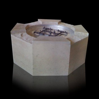 The Octagon Firepit is large, over 51" diameter and 23" tall - Light Buff Finish