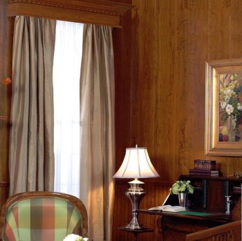 Williamsburg Cherry Library Panels matched with Beaded Wainscot Panels