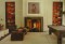 Transitional Marble Mantel #108 warms up a contemporary billiards room
